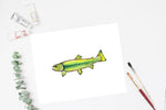 Green Rainbow Trout Watercolor Print