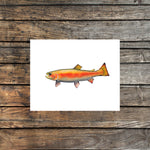 Orange Rainbow Trout Watercolor Print